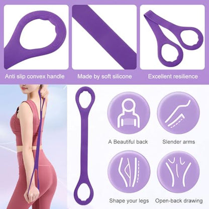 Fitness Resistance Bands- 6 Tube Pedal Ankle Puller with Handle & Tensile Rope for Exercise Sit Up Exercise Equipment Elastic Home Gym Equipment for Women Men - size: 8