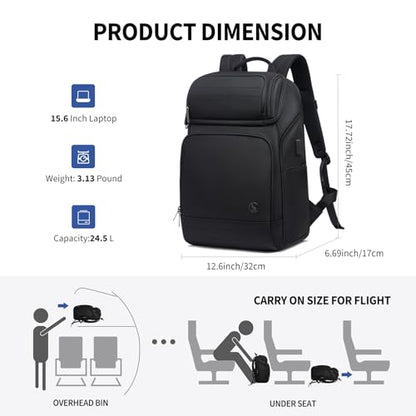 OIWAS Backpack with Laptop Compartment, 15.6 Inch Laptop Backpack for Men with Weight Reduction System, Travel Laptop Backpack with USB Charging Port, RFID Protection Pocket Tech Backpack - style: 23l