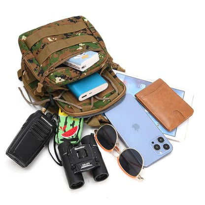 Viriber Tactical Backpack, Waterproof Military Cross-body Molle Sling Shoulder Backpack Chest Bag for Outdoor Every Day Carry Black Camo - color: Black Camo