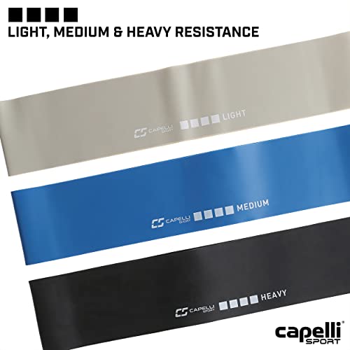 Capelli Sport Resistance Bands, Light, Medium and Heavy Exercise Loop Bands, Multicolor, 14 Inch, Pack of 3