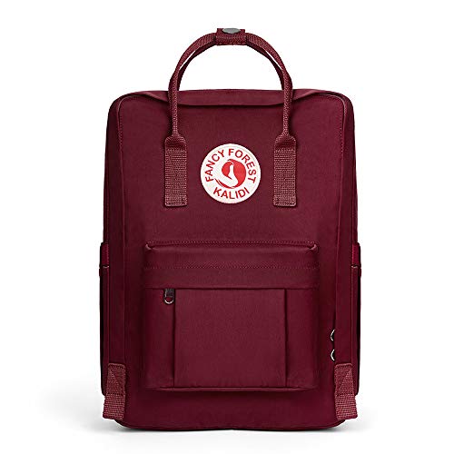 KALIDI Casual Laptop Backpack 15 Inches Classic Camping Rucksack Travel Outdoor Square Daypack College Hiking Gym Bag, Burgundy - color: Burgundy