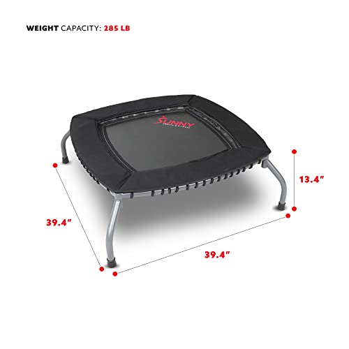 Sunny Health & Fitness Springless Mini Fitness Trampoline – Premium Adjustable Bungee-Style Indoor/Outdoor Exercise Rebounder for Quieter and Safer Workouts - size: 36 Inch