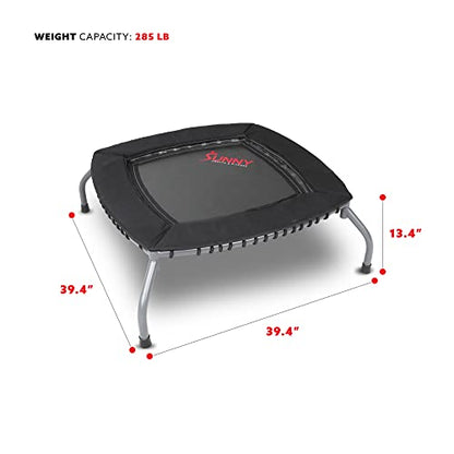 Sunny Health & Fitness Springless Mini Fitness Trampoline – Premium Adjustable Bungee-Style Indoor/Outdoor Exercise Rebounder for Quieter and Safer Workouts - size: 36 Inch