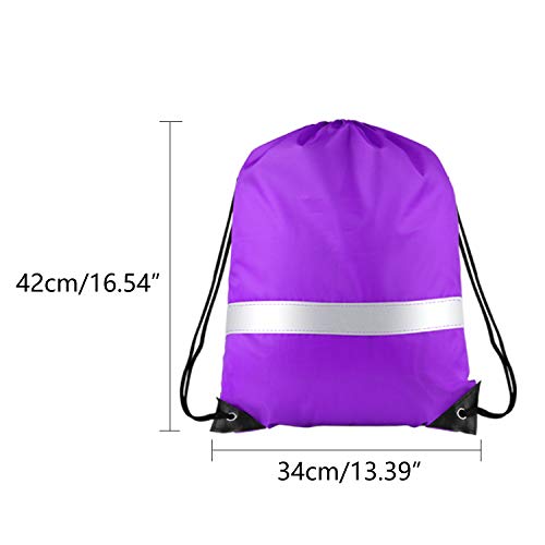 KUUQA 12 Pcs Drawstring Backpack Bag Bulk Purple - color: Purple