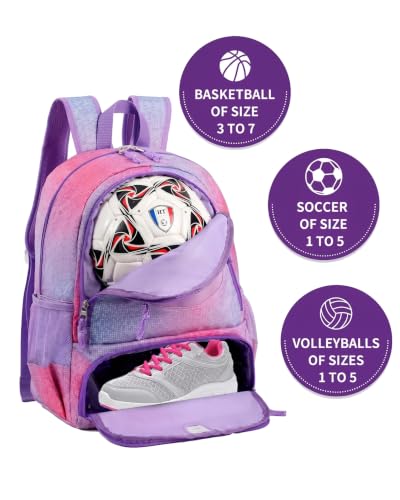 Basketball Bag Backpack for Men Women with Ball & Shoes Compartment 30L Capacity Lightweight Breathable Boys Girls Soccer Ball Bag Backpack Fit Volleyball Football Sports Travel School Gym - color: TK8mosaic