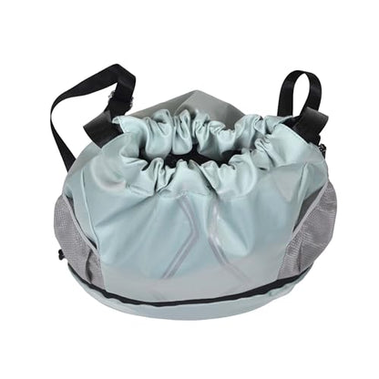 Nupouch Drawstring Backpack: Lightweight, Water-Resistant, Reflective Gym Bag w/Shoe Compartment for Travel, Hiking, Sports - color: Teal