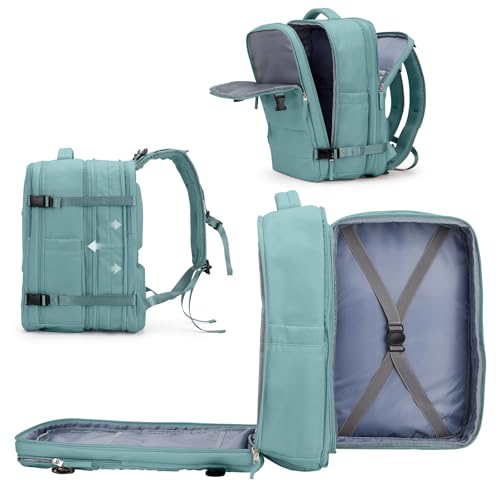 coowoz Large Travel Backpack For Women Men, Carry On Backpack,Hiking Backpack Waterproof Outdoor Sports Rucksack Casual Daypack Expandable Heavy Duty Extra large Backpack Blue Expansion - color: Blue, size: X-Large