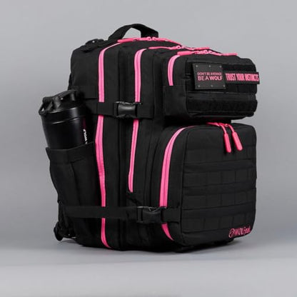 WOLFpak 35L Meal Prep Management Backpack (Black Neon Pink) | Easily Store & Organize Food Storage Containers w/Built-In Lunch Box, Cooler, Travel, Insulated Bag - color: Black Neon Pink