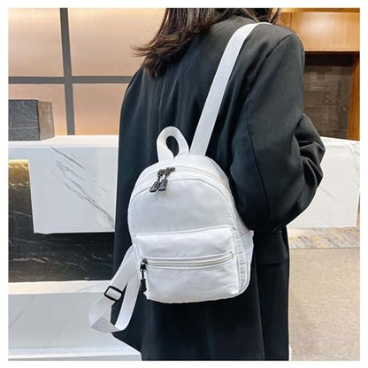 Small Backpack for Women and Girls, Mini Backpack Purse Stylish Lightweight Backpacks Casual Womens Backpacks with 2 Pockets (White) - color: White