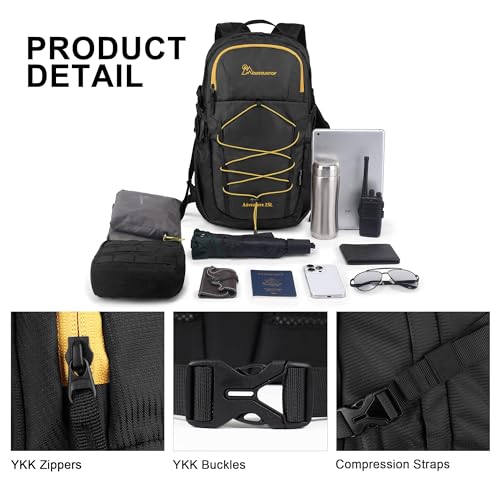 MOUNTAINTOP 25/30L Lightweight Hiking Backpack, Outdoor Daypack - color: 25l-black