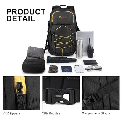 MOUNTAINTOP 25/30L Lightweight Hiking Backpack, Outdoor Daypack - color: 25l-black
