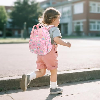 Bluboon Toddler Backpack for Girls Boys 2-4 Cute 12" Preschool Kindergarten Backpacks Kids Daycare Bags School Travel (Pink-Rainbow Bow, Age 2-4 (12" H not Fit A4 Folder)) - color: Pink-rainbow Bow, size: Age 2-4 (12" H not Fit A4 Folder)