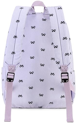 LEDAOU School Backpack for Teen Girls Elementary Middle School Bookbag Kids Backpacks Women Laptop Backpack Travel Daypack - color: Purple Bow