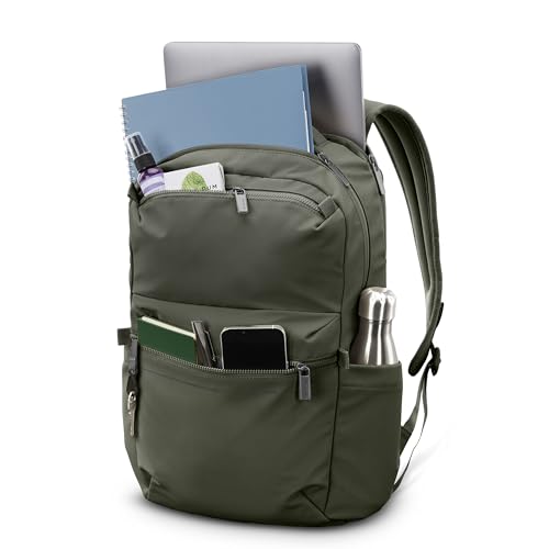 Samsonite Better Than Basic Backpack - Dedicated Laptop Compartment, Quick Stash Front Pockets and Lightweight Breathable Airmesh - Olive - color: Olive