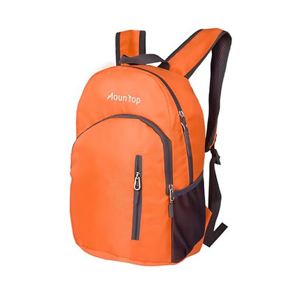 MounTop Outdoor Lightweight Foldable Water Resistant Backpack for Travel Hiking Riding - color: Orange
