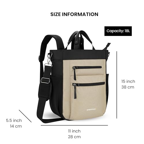 Sherpani Soleil, Anti Theft Convertible Backpack, 3 in 1 Tote, Crossbody Purse, 18L Travel Bag, Fits 13” Laptop (Straw) - color: Straw
