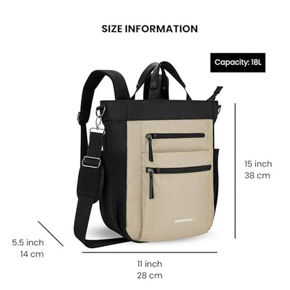 Sherpani Soleil, Anti Theft Convertible Backpack, 3 in 1 Tote, Crossbody Purse, 18L Travel Bag, Fits 13” Laptop (Straw) - color: Straw