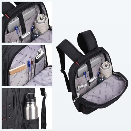 SAKOS Brisk 15.6 inch Laptop Backpack, Professional Travel Backpack Carry on Flight - TSA Approved, Water Repellent Laptop Backpack for Men & Women, College Backpack with Laptop Compartment - Black - color: 1. Brisk - Black