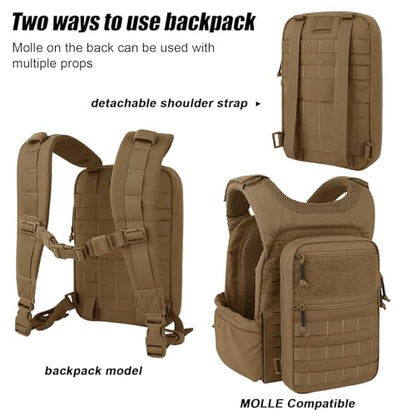 PETAC GEAR Tactical Molle Hydration Pack for 1.5L - Lightweight Water Reservoir Bag for Molle Vest Backpack, for Hiking, Hunting - style: Cb No Bladder