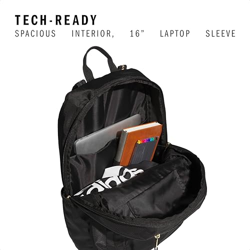 adidas Excel School Backpack 34L - color: Black/Gold Metallic/7b, size: OSFA