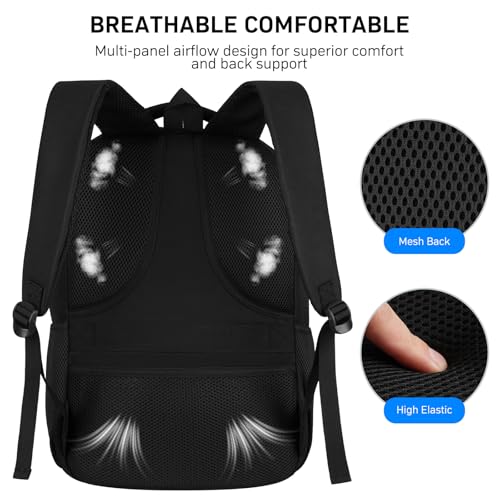 BIKROD Travel Laptop Backpack for Men and Women, Black School Backpacks for Teen Boys and Girls, Water Resistant Back Pack, Business Sturdy 17.3 Inch Computer Bag - size: 17.3 Inch