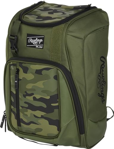 Rawlings | FRANCHISE Backpack Equipment Bag | Baseball/Softball | Rec/Travel | Multiple Styles - color: Camo