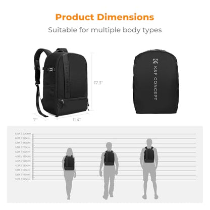 K&F CONCEPT Camera Backpacks for Photographers Travel Bag for Tripod Camera Lence Accessory with laptop compartment and Rain Cover Multi-Functional Camera Bags for Dslr Cameras