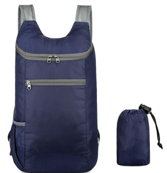 Portable Folding Backpack, Travel Hiking Backpack, Light and Compact, Waterproof and Durable, Super Large Capacity, Outdoor Camping, Travel Storage, Daily Use (Dark Blue)