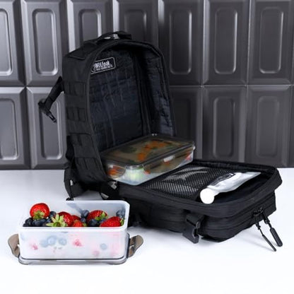 WOLFpak 9L Mini Meal Prep Management Backpack (Alpha Black) Lunch Box, Cooler, Travel, Insulated Bag, Daypack - color: Alpha Black