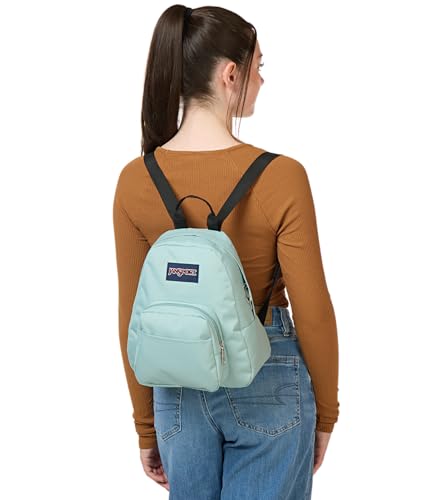 JanSport Half Pint Mini Backpack, 10.2 L - Durable Mini Bag Purse with Adjustable Shoulder Straps, Single Main Compartment, Zippered Stash Pocket, Faded Sage - color: Faded Sage
