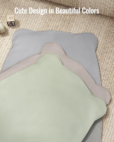 Blissful Diary Vegan Leather Portable Changing Pad, Wipeable & Waterproof Baby Change Mat，Diaper Bag, Travel Essential & Registry Gift, Light Green - color: Light Green