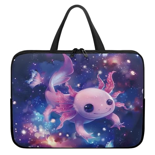 Cute Axolotl 15 Inch Laptop Handle Bag Computer Protect Case Pouch Holder Galaxy Space Notebook Sleeve Neoprene Cover Soft Carring Travel Case for Chromebook Computer Briefcase - color: Cute Axolotl Galaxy Space, size: 15 inch