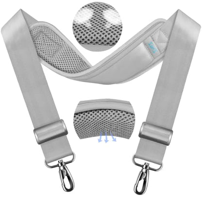 ZINMARK Shoulder Strap 59 inch, Extra-Thick Fixed Cushion Pad and Dual Clasps Universal Replacement Strap for Bags, Camera, Crossbody，Lawn mower -Gray - color: Gray