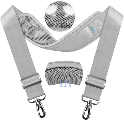 ZINMARK Shoulder Strap 59 inch, Extra-Thick Fixed Cushion Pad and Dual Clasps Universal Replacement Strap for Bags, Camera, Crossbody，Lawn mower -Gray - color: Gray