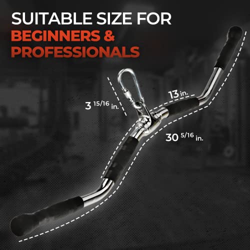 Yes4All Neutral Paddle Grip LAT Pull Down Bar, Range of Motion Spreader Handle Cable Attachments - color: Curl Pull Down Bar 30 Inches