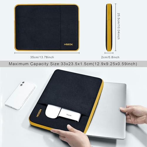 Hseok Laptop Case 13.3-14 Inch Sleeve, Water-Resistant Computer Bag Compatible with MacBook Neo/Pro 14" M5/M4/M3/M2/M1 and All 13.3" Mac Air/Pro, XPS 14 and Most Popular 13.3"-14" Notebook，B02K04 - color: B02K04, size: 13.3"