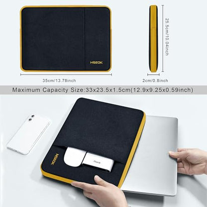 Hseok Laptop Case 13.3-14 Inch Sleeve, Water-Resistant Computer Bag Compatible with MacBook Neo/Pro 14" M5/M4/M3/M2/M1 and All 13.3" Mac Air/Pro, XPS 14 and Most Popular 13.3"-14" Notebook，B02K04 - color: B02K04, size: 13.3"