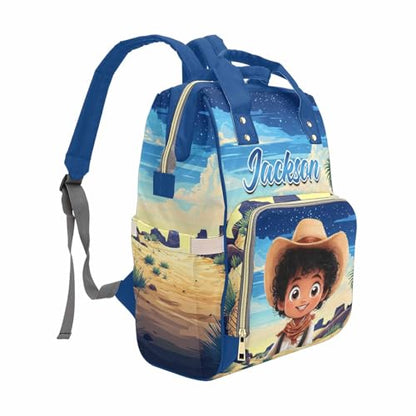 Newcos Custom Diaper Backpack Mommy Bag, Personalized Diaper Bag with Name, Customized Baby Diaper Bag Monogram Backpacks Nursing Bags Water Bottle for New Mom Newborn Women Men Dad Mothers Day Blue - color: Patten 13