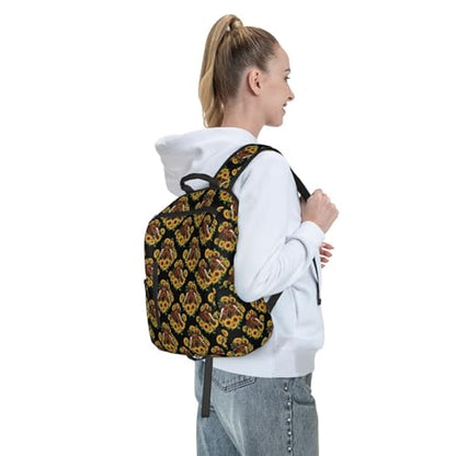 Compact Urban Commute Backpack Sunflower Horse Black, Slim Fit Laptop Daypack for Office Business Casual Daily Wear Men Women - color: Picture (43)