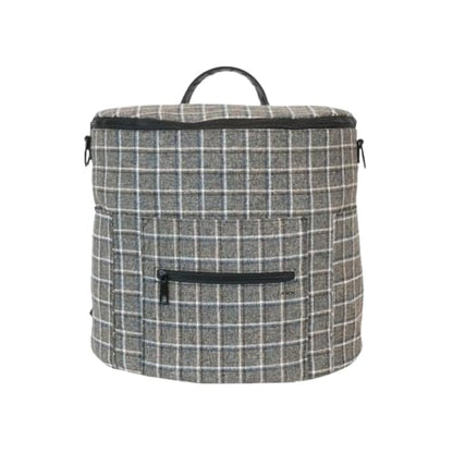 FAWN DESIGN The Original Diaper Bag, Faux Leather Diaper Bag Backpack, Vegan Leather, Large Capacity Baby Bag for Mom - color: Plaid Tweed