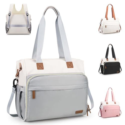 Diaper Bag Backpack Mommy Bag Large Capacity Diaper Backpack Travel Essential Baby Diaper Bag for Mom and Dad, Blue & Beige - color: Blue & Creamy-white