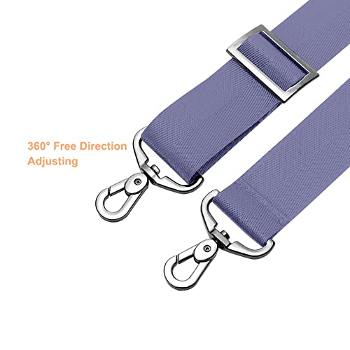 MOSISO 56 inch Shoulder Strap, Adjustable Thick Soft Universal Replacement Non-Slip Fit Padded with Metal Swivel Hooks for Laptop Shoulder Bag/Laptop Messenger Bag/Crossbody Bag, Lavender Gray - color: Lavender Gray