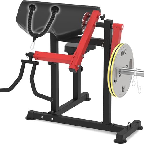 HVO Bicep Tricep Curl Machine Preacher: Curl Bench 2 in 1 Arm Curl and Tricep Extension Machine for Home Gym Workout - style: Red Bicep Tricep Curl Machine