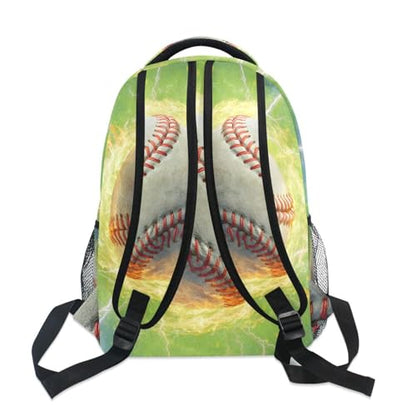susiyo Baseball with Lightning School Backpack Bookbag Lightweight College Back Pack Travel Camping Casual Daypack for Teens Girls Boys Women Men - color: Baseball With Lightning