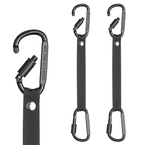 Bag Hook for Fence, Aluminum Alloy Carabiner Strap, Black 2 | For Hanging Pickleball, Baseball, Softball and Tennis Bags, Lightweight & Durable, Indoor and Outdoor Use - color: Black