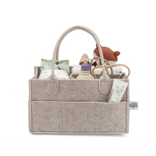 Parker Baby Diaper Caddy - Nursery Storage Bin and Car Organizer for Diapers and Baby Wipes - Oatmeal, Regular - color: Oatmeal (Heathered Brown), size: Regular