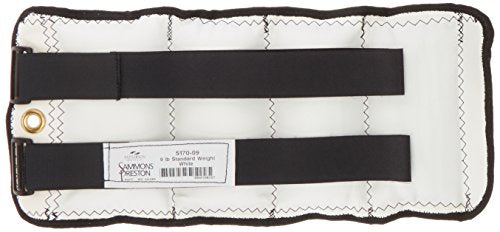 Sammons Preston Cuff Weight, 9 lb, White, 2 Velcro Strap & D-Ring Closure, Grommet for Easy Hanging, Lead Free Steel Ankle & Wrist Weights, For Strength Building & Injury Rehab, Sold Individually - style: 9 lbs.
