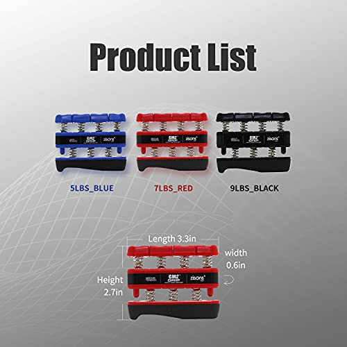 GM2 Grip Exerciser, Hand Exerciser, Finger Exerciser. 9lb(Black) 7lb(Red) 5lb(Blue) - color: Blue