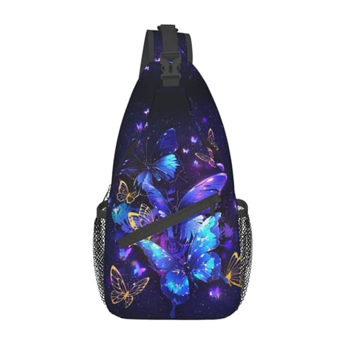 Butterflies Sling Bag Crossbody Sling Backpack for Women Men Travel Hiking Daypack Chest Shoulder Bag | Travel - color: 23