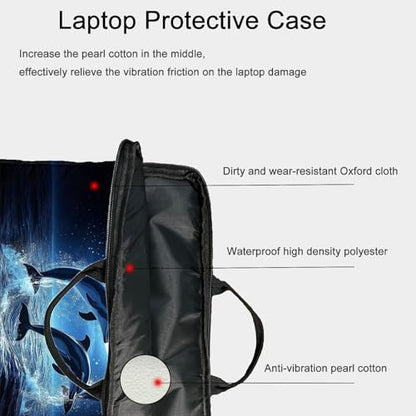 15-Inch Laptop Sleeve – Stylish, Lightweight, Shockproof, Water-Resistant Case for Lenovo, HP, Dell, Asus Notebooks - Cute Dolphin - color: Cute Dolphin